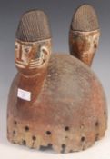 BELIEVED WEST AFRICAN NIGERIAN YORUBA PEOPLE TWIN HEADED SCULPTURE