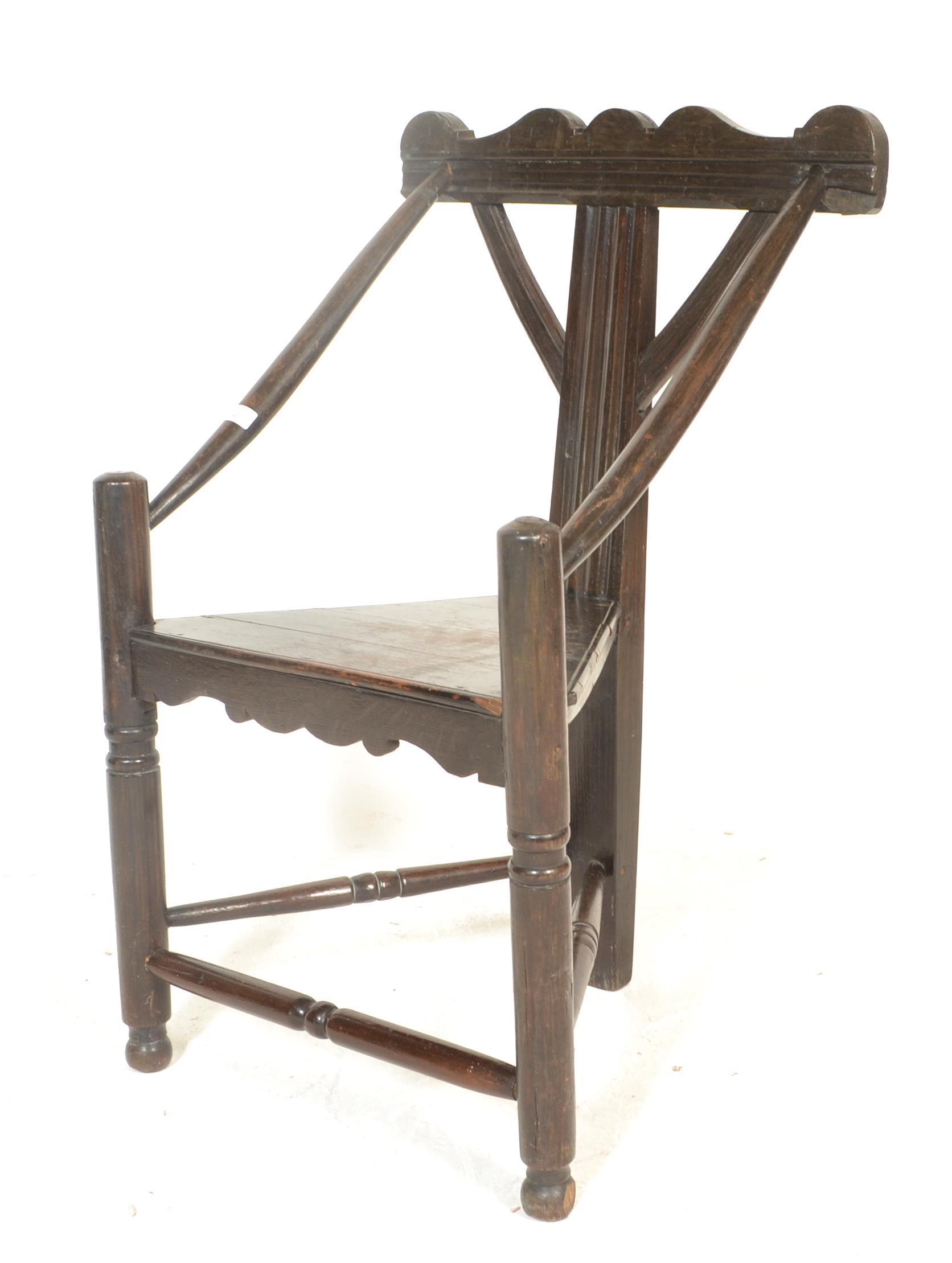 EARLY 19TH CENTURY OAK SCOTTISH TURNERS CHAIR - Image 3 of 8