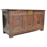 ANTIQUE 17TH CENTURY CARVED OAK COFFER / CHEST