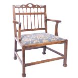 18TH CENTURY COUNTRY HOUSE MAHOGANY LIBRARY CHAIR / ARMCHAIR