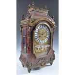 STUNNING 19TH CENTURY FRENCH BOULLE WORK MANTEL CLOCK