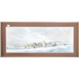 MICHAEL D BARNFATHER OIL ON CANVAS WINTER FARMSTEAD PAINTING