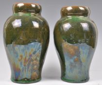 EDWIN BEER FISHLEY NORTH DEVON FREMINGTON POTTERY PAIR VASES