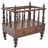 19TH CENTURY REGENCY WALNUT CANTERBURY MAGAZINE RACK