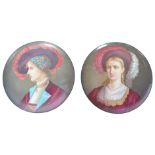 19TH CENTURY PARISIAN MONTEREAU DEBUTANTE PORTRAIT PLATES