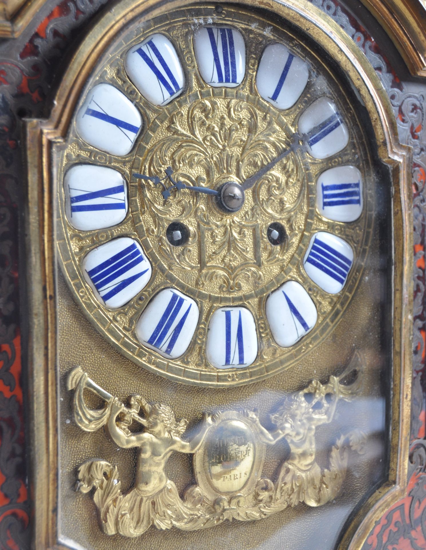 STUNNING 19TH CENTURY FRENCH BOULLE WORK MANTEL CLOCK - Bild 2 aus 8