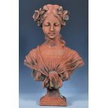 GUSTAVE VAN VAERENBERGH TERRACOTTA STYLE BUST OF A MAIDEN