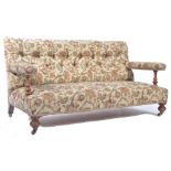 VICTORIAN OAK HOWARD AND SONS LONDON STYLE SOFA SETTEE