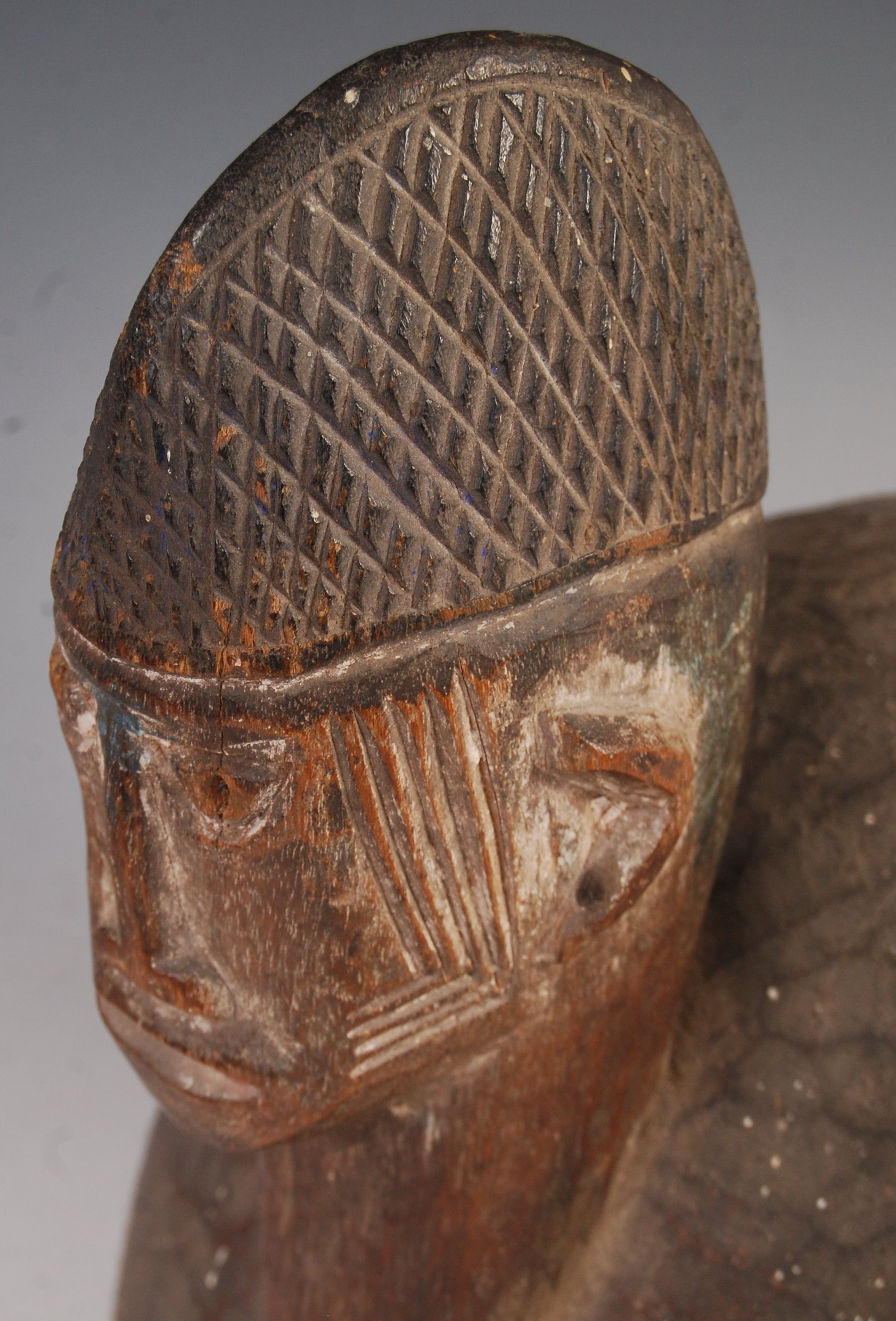 BELIEVED WEST AFRICAN NIGERIAN YORUBA PEOPLE TWIN HEADED SCULPTURE - Image 5 of 8