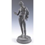 19TH CENTURY NAPOLEONIC GRAND TOUR BRONZE STATUE OF NARCISSUS