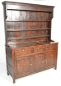 AN 18TH CENTURY GEORGE III COUNTRY OAK DRESSER