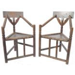 A PAIR OF EARLY 19TH CENTURY OAK SCOTTISH TURNERS CHAIRS