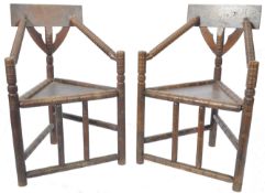 A PAIR OF EARLY 19TH CENTURY OAK SCOTTISH TURNERS CHAIRS