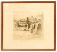 SYDNEY R JAMES (1881-1966) LONDON BRIDGE - ETCHING