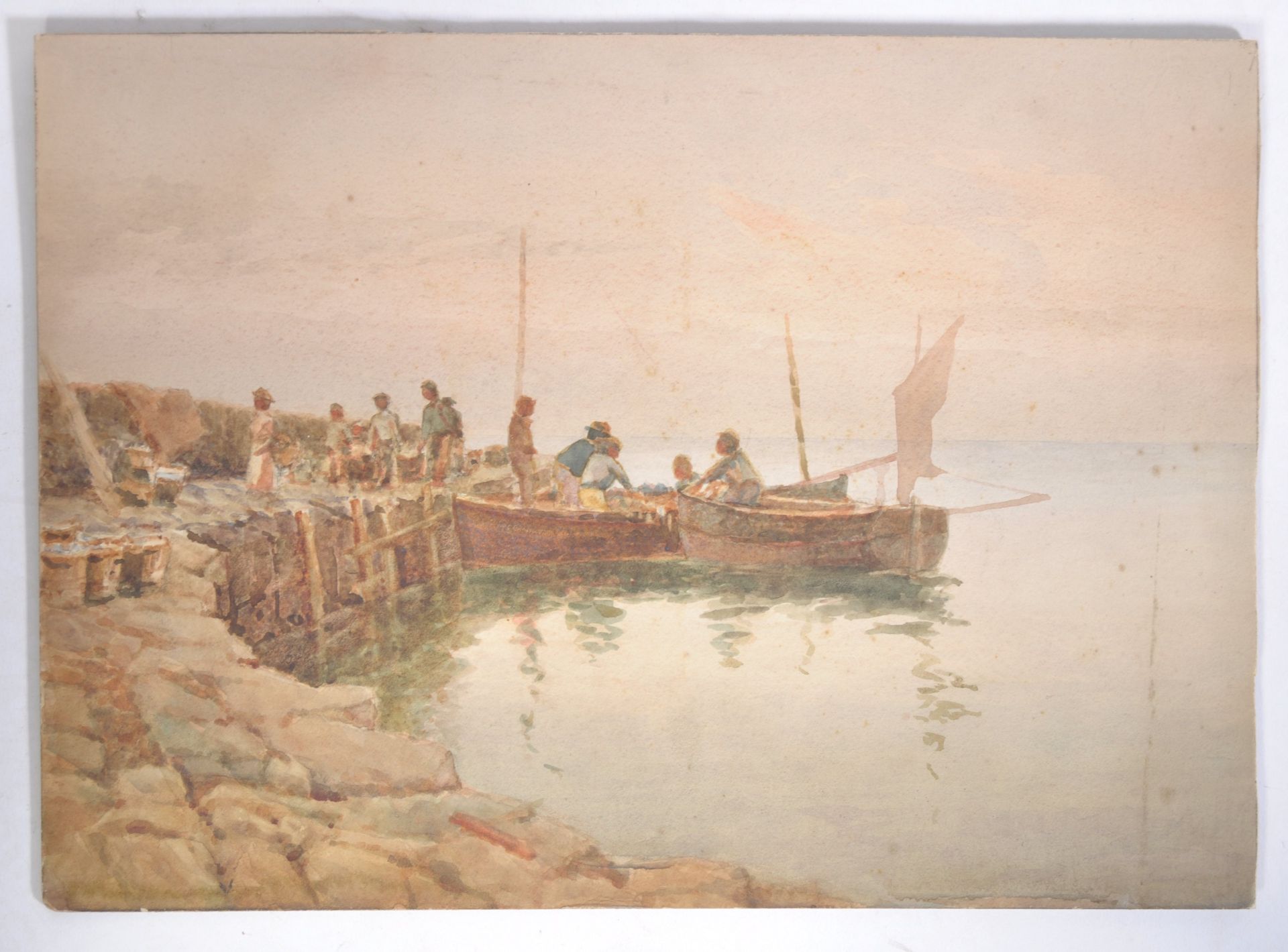 C.P.B.S. LILLINGSTON (fl.1871-1899) CORNISH WATERCOLOUR PAINTING OF BOATS