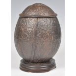 EARLY 19TH CENTURY COCONUT TEA CADDY