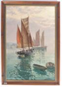 C.P.B.S. LILLINGSTON (fl.1871-1899) CORNISH OIL ON CANVAS PAINTING FISHING SMACKS