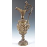 19TH CENTURY FRENCH BRONZE EWER JUG WITH CHERUB PUTTI