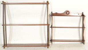 TWO 19TH CENTURY VICTORIAN WALL HANGING OPEN BOOKSHELVES