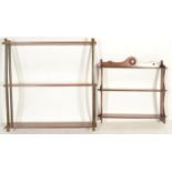 TWO 19TH CENTURY VICTORIAN WALL HANGING OPEN BOOKSHELVES
