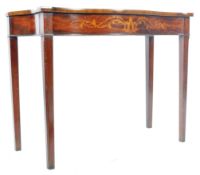 19TH CENTURY MAHOGANY SERVING TABLE WITH INLAY AND PLUM PUDDING DECORATION