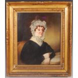 OIL ON BOARD PORTRAIT OF SARAH SIDDONS FRAMED AND GALZED