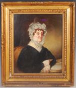 OIL ON BOARD PORTRAIT OF SARAH SIDDONS FRAMED AND GALZED