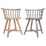 PAIR OF 19TH CENTURY PINE COUNTRY TAVERN PUB CHAIRS