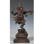 BELIEVED 19TH CENTURY INDIAN BRONZE SCULPTURE GANESH & ANINDYA