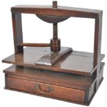 AN 18TH CENTURY GEORGE III OAK BOOK PRESS