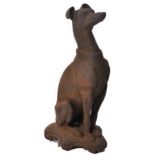 VICTORIAN 19TH CENTURY CAST IRON GARDEN SCUPLTURE OF DOG