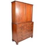 19TH CENTURY VICTORIAN MAHOGANY BOOKCASE ON CHEST OF DRAWERS