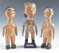 20TH CENTURY EWE GHANA PEOPLE VENAVI WOODEN CARVED DOLLS