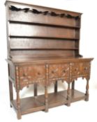 17TH CENTURY JACOBEAN REVIVAL POT BOARD COUNTRY OAK DRESSER