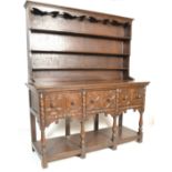 17TH CENTURY JACOBEAN REVIVAL POT BOARD COUNTRY OAK DRESSER