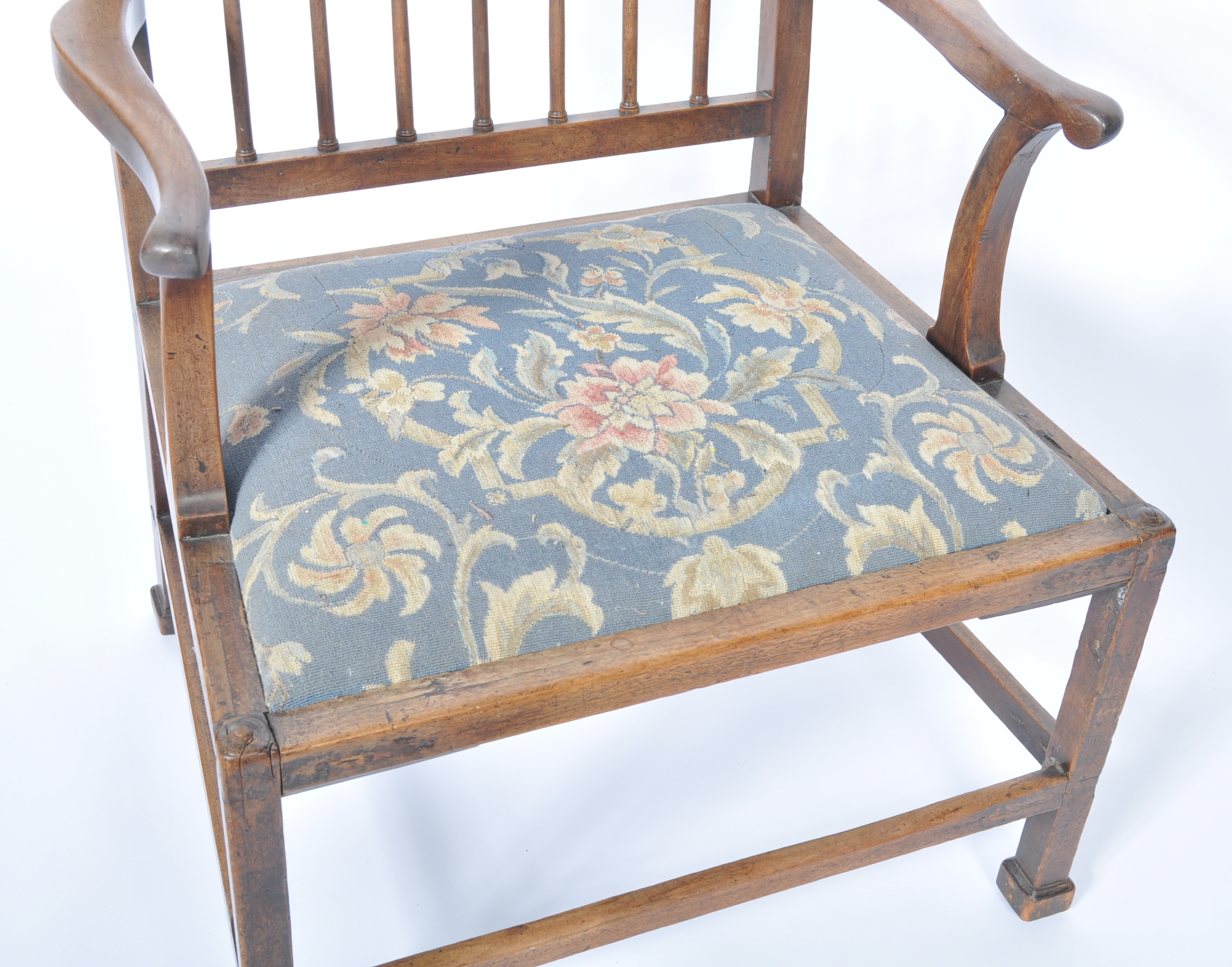 18TH CENTURY COUNTRY HOUSE MAHOGANY LIBRARY CHAIR / ARMCHAIR - Image 2 of 5