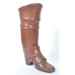 UNUSUAL LARGE LEATHER CLAD GEORGIAN GENTS SHOP DISPLAY SHOE 115CMS HIGH