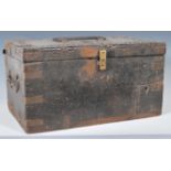 AN ANTIQUE RAJASTHAN INDIAN DOWRY MARRIAGE CHEST BOX