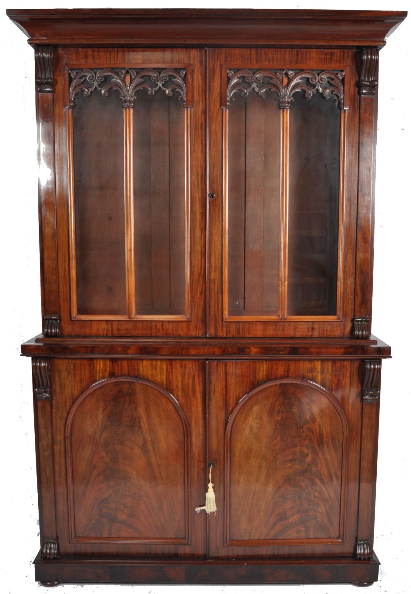 19TH CENTURY HIGH VICTORIAN LARGE LIBRARY BOOKCASE CABINET