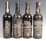 FOUR BOTTLES OF PORTO SANTOS JUNIOR 1970'S VINTAGE PORT