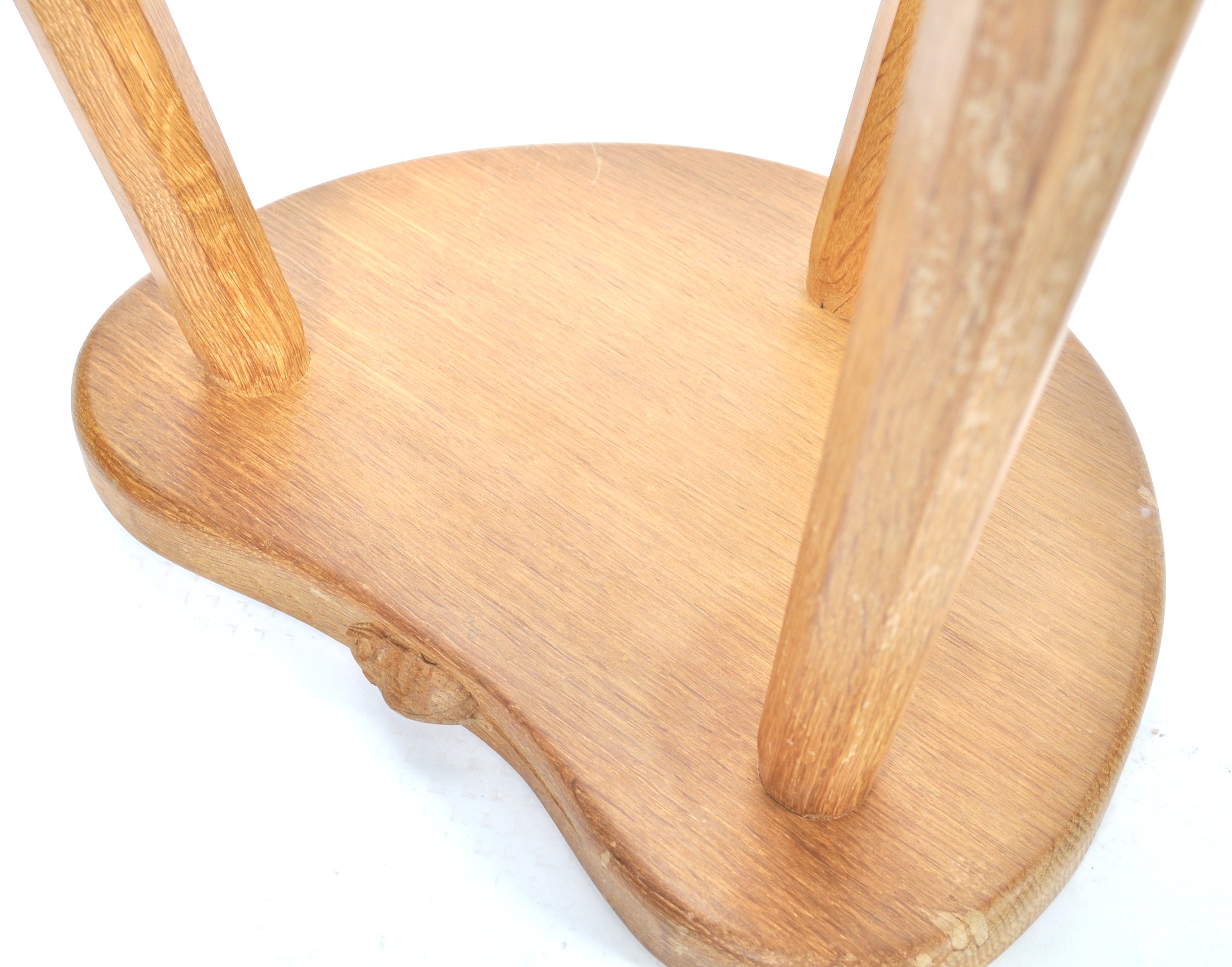 ORIGINAL MOUSEMAN THREE LEG STOOL BY ROBERT THOMPSON - Image 3 of 3