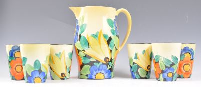 ART DECO SUSIE COOPER HAND PAINTED LEMONADE SET