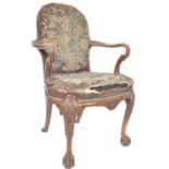 17TH CENTURY WALNUT QUEEN ANNE CARVER ARMCHAIR / FAUTEUIL