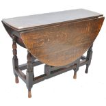 17TH CENTURY OAK GATE LEG DROP LEAF DINING TABLE