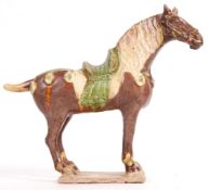 19TH CENTURY CHINESE CAPARISONED HORSE IN TANG DYNASTY STYLE