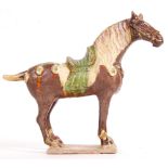 19TH CENTURY CHINESE CAPARISONED HORSE IN TANG DYNASTY STYLE