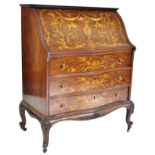 19TH CENTURY PIEDMONT MANNER MARQUETRY ITALIAN BUREAU DESK