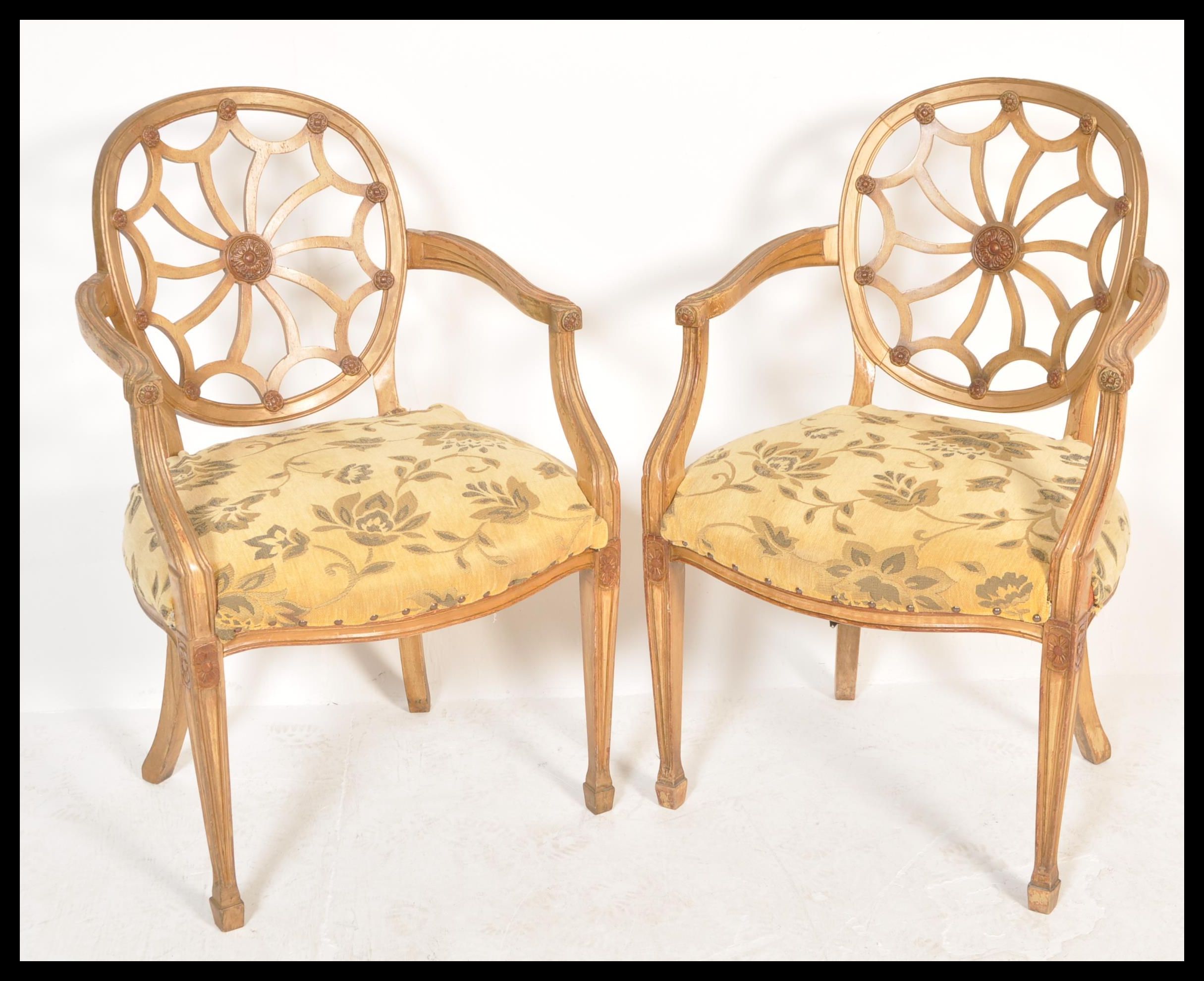 CARTWHEEL BACK CHIPPENDALE REVIVAL MAHOGANY DINING CHAIRS - Image 2 of 9