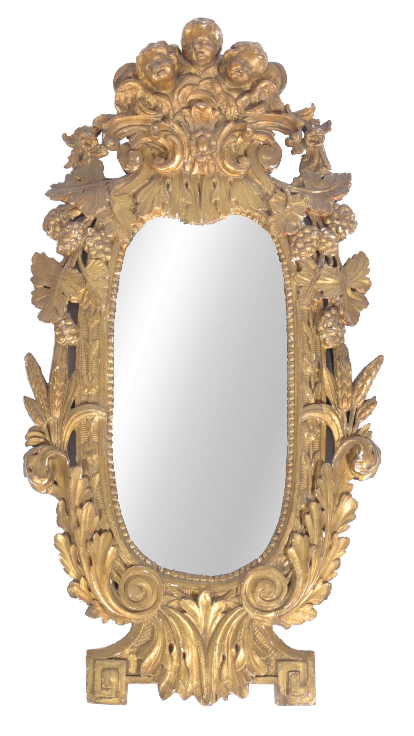 RARE 17TH/18TH CENTURY ITALIAN GILT WOOD WALL MIRROR