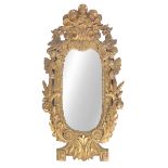 RARE 17TH/18TH CENTURY ITALIAN GILT WOOD WALL MIRROR